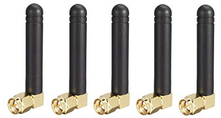 sourcing map 5Stk. WiFi-Antenne 3dBi 2400-2500 MHz SMA-Winkelstecker Mini Omni Direction 48mm Länge Kompatibel mit Bluetooth/ZigBee-Antenne