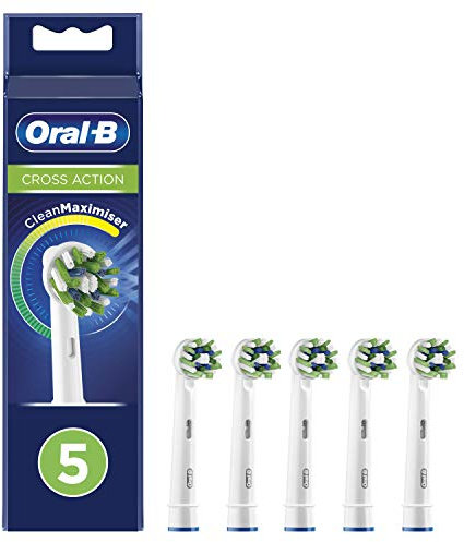 Oral-B CrossAction Têtes de rechange pour brosse à dents électrique avec technologie Cleanmiser, lot de 5 pièces