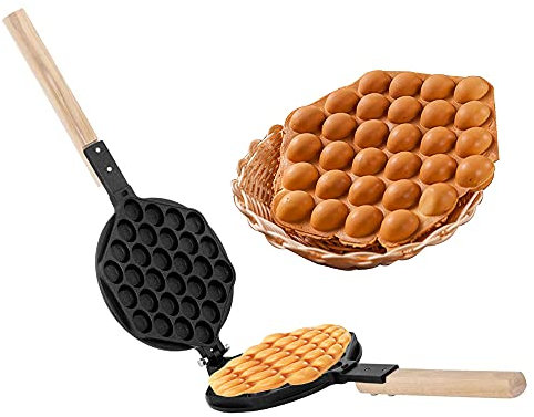 Generic Gofrera profesional para hacer burbujas y hacer gofres en forma de huevo, para hacer huevos, Hong Kong, 30 unidades, doble placa de calefacción antiadherente