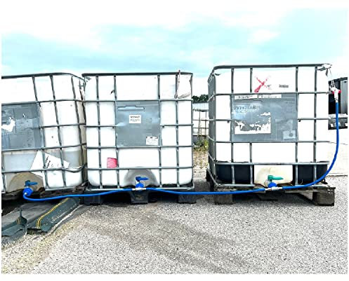 UZMAN - IBC TANK Adapter Verbinder mit Flexibler Wasserschlauch, Hahn, Wassertank, Regentonne Regenwassertank Verbindungsset Container Garten Bewässerung (3X IBC Tank-Schlauch)