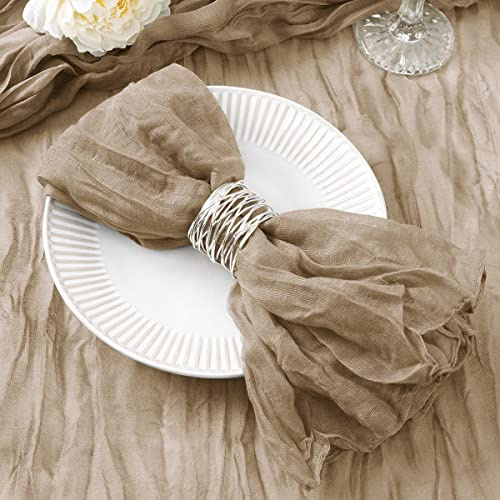 DeZerlor 20 Pack Nude Cheesecloth Napkins Spring Easter Cloth Napkins Set of 20 Coffee Dinner Napkins Bulk 21x21 Inches for Wedding Bridal Shower Baby Shower Parties