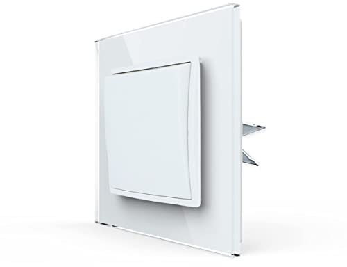 Lina VDE UP - Interruptor de pared (marco de cristal, H1-D120M, incluye interruptor de pared, con certificado VDE, 1 basculante