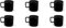 Excelsa Nordic Set 6 Tazzine da Caffè Nere, Ceramica Stoneware, Capacità 80 Ml.