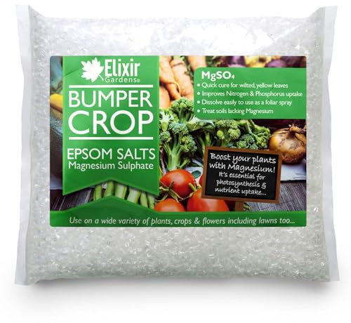 Elixir Gardens Magnesium Sulphate Epsom Salts | Ready To Use Gardening Fertiliser MgSo4 | 20kg Bag | 100g - 25kg