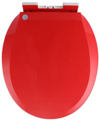 Rojo,Asiento para Inodoro Redondo con Cierre Suave, 36 * 41Cm Material PP, Tapa De Inodoro Color De Cierre Lento, Asiento De Inodoro De Liberación Rápida, Redondo