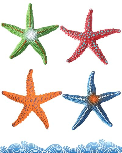 HZAOPZE 4 piezas Juguete de buceo para niños, estrella de mar, juguete subacuático, juguete para bucear en la piscina, para la piscina, juguete para la bañera para bebés