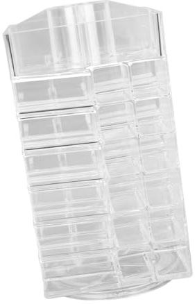 Srliya Organizzatore per Rossetti – Espositore a Torre Girevole a 360° con 53 Scomparti – Porta-Rossetti e Lip Gloss Trasparente Ad Alta Capacità per Piano Trucco e Vanity