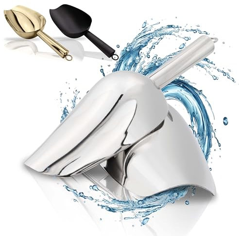 ERMENT- Hochwertige Edelstahl Schaufel (100% Rostfrei & stabil) als Mehlschaufel, Eisschaufel, Kaffeeschaufel etc. anwendbar (M)