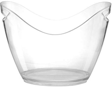 Secchiello per Ghiaccio in PLEXIGLASS trasparente Ovale 35x25x26 cm fino a 6 Bottiglie CESTELLO bouquet SPUMANTIERA CHAMPAGNERIA in PLASTICA Acrilico Trasparente bar, discoteca, ristorante