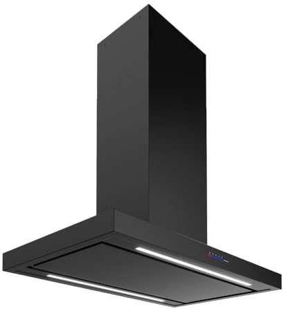Futuro Futuro Island-mount Range Hood 36 940-CFM | Positano Black | Black Steel Vent Hood | Modern Italian Exhaust Hood |LED, Ultra-Quiet with Blower