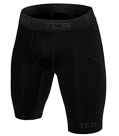TCA Boys' SuperThermal Compression Base Layer Thermal Under Shorts - Black Stealth, 10-12 Years