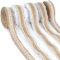 WeddingTree 10M Juteband mit Spitze - 5 Rollen à 2 m - Dekoband mit Spitzenbordüre für Geschenke, Hochzeit, Party und DIY - Spitzenband - Schleifenband Hochzeit inklusive 30 Stecknadeln