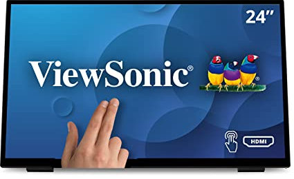 Viewsonic TD2465 59,6 cm (24 Zoll) Touch Monitor (Full-HD, HDMI, USB, 10 Punkt Multitouch, integrierter Ständer, Lautsprecher, 4 Jahre Austauschservice) Schwarz