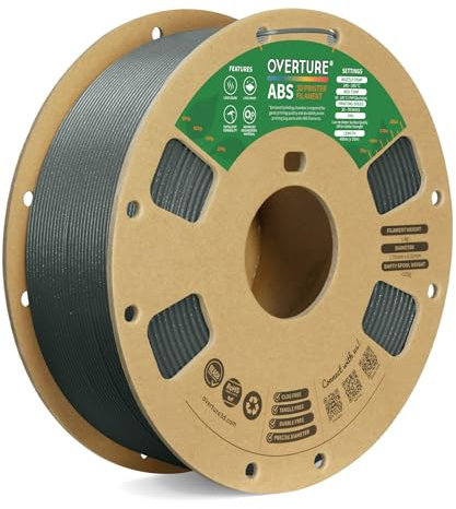 OVERTURE Filament ABS 1.75mm, 1kg Spule (2.2lbs), Maßgenauigkeit +/- 0.03 mm, für 3D-Drucker(Diamant Grau)