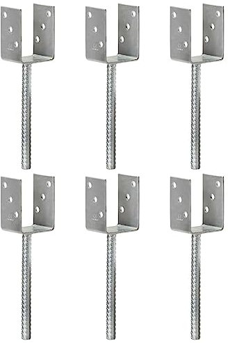 Homgoday Zaunpfosten 6 Stück Silber 7 x 6 x 30 cm Zink Hängemöbel Möbel für Haus Innen Außen Wohnzimmer Schlafzimmer