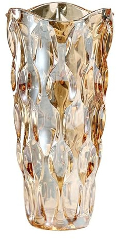 Duscdesp Vasi in vetro per fiori - Vasi di cristallo alti 24,1 cm, Grande Ambra, Decorazioni personalizzate per la casa Regali di nozze