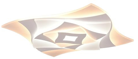 Trio Leuchten LED Deckenleuchte Akita 647110131, Metall Weiß matt, Acryl, inkl. 56 Watt LED, Fernbedienung, Dimmbar, Farbwechsel