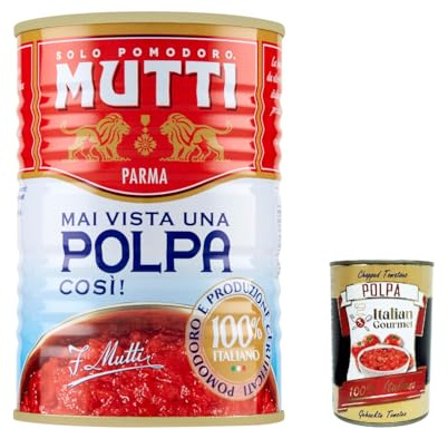 24x Mutti polpa di Pomodoro Tomato Pulp Tomato Sauce 100% Italian 400 + Italian Gourmet polpa 400g