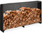 Relaxdays Estantería Leñero con Cubierta, para Troncos a Partir de 25 cm, de Hierro, Estante para Leña, 110 x 200 x 29 cm, Negro, 110 x 322 x 29 cm