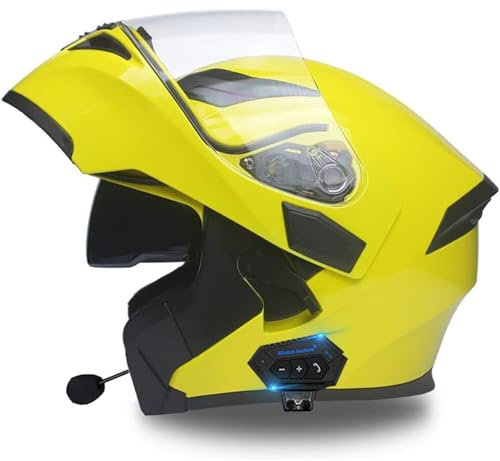Motorrad-Klapphelm mit doppeltem HD-Visier Bluetooth modularer Motorradhelm mit abnehmbarem Innenfutter doppelte Antibeschlag-Visiere Herren und Damen ECE-geprüft