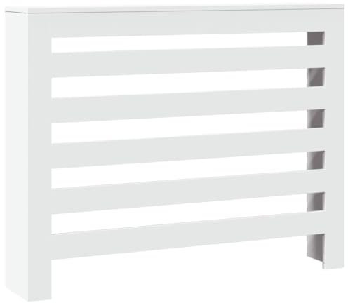 vidaXL Cache-radiateur blanc 104x20x82 cm bois d'ingénierie, bouchon de radiateur, cache-radiateur haut, radiateur à profil réduit