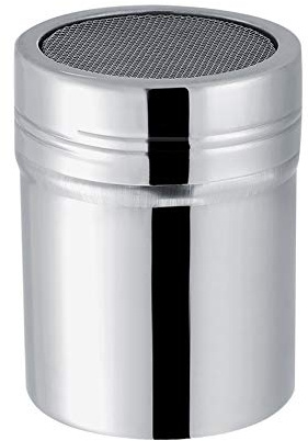 WPKD BLUEIY Shaker per Cacao in Polvere in Acciaio Inossidabile,Spargi Zucchero a Velo,Shaker a Rete con Setaccio,per Cacao,Caffè,Cappuccino,Cioccolato(Piccolo,5,5 * 8,2cm)
