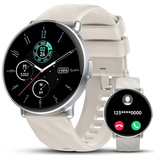 Smart Watches for Men Women, 1.39 HD Touch Screen Smartwatch with Bluetooth Calls and Dialing Function, 112+ Sports Modes Fitness Tracker with USB-C Fast Charging, Sports Watch for Android iOS. White