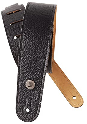 D'Addario Accessories gitarrrem i läder – gitarrtillbehör, smalt plagg – svart