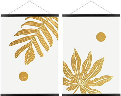 FALAMON 2 Pack Magnetic Poster Hanger Frame, 9x11 9x27 9x12 9x13 Magnet Poster Frame Hangers for Hanging Posters, Prints, Photos, Pictures, Maps, Scrolls, and Canvas Artwork (Black, 9)