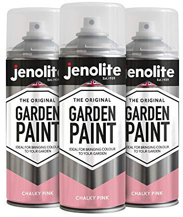 JENOLITE Gartenmöbel Sprühfarbe | Kreiderosa | 3 x 400ml | ideal für Gartenmöbel & Dekoration | Verwendung auf Holz, Metall, Kunststoff, Stein, Keramik (RAL 3014)
