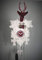 Moderne Kuckucksuhr Design Quarz Uhr Hirschkopf Kukuksuhr weiß rot Cuckoo Clock