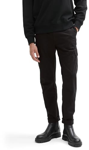 TOM TAILOR Denim Pantalones Chinos para Hombre 1042559 Slim Fit Jersey Chino, 29999-black, XXL