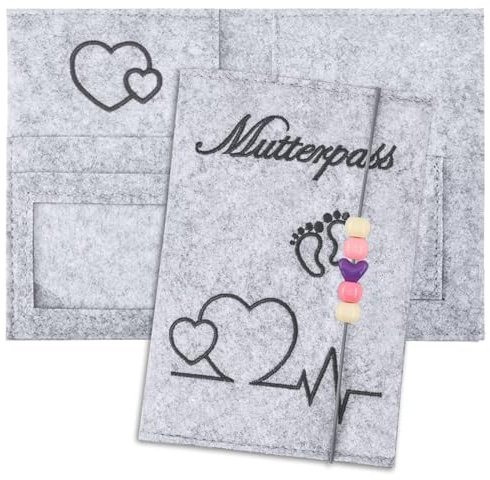 Wekuw Protège Carnet de Santé,Housse pour Carnet de Santé avec Élastique en feutre,Couverture Carnet de Santé Bébé,Protège carnet de santé enfant,pour Test Grossesse Echographie Cadeau Future Maman
