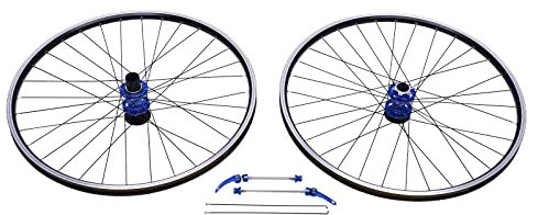 czyuRachel 27,5 tums mountainbike balanscykel, främre bak blå aluminiumfälg skivbroms Mtb löphjulssats snabbkoppling framhjul bakhjul cykel hjul