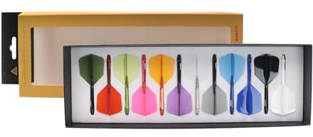 CUESOUL Rost 77 - Eje de Dardos Integrado y Pluma, Forma de ala Grande, colección de Colores, Paquete de 12 Unidades