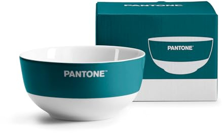 PANTONE - Ciotola Colazione in Porcellana Resistente Antimacchia, Graffi, Odori, Bowl Tazza Colazione Grande per Cereali 650ml 13,8x7, Ciotole Cucina per Lavastoviglie e Microonde, Idee Regali Natale