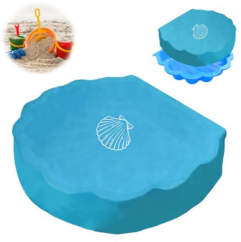 Copertura per conchiglia di sabbia, 100 x 15 cm, copertura per sabbiera, rotonda, blu, per sabbia, impermeabile, per sabbia e conchiglie d'acqua (contiene non conchiglie di sabbia)