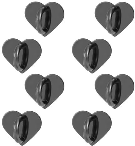 Gosknor 8uds Corazón Soporte para Anillo de Teléfono, Lindo Phone Ring Holder Adhesivo Anillo de Dedo Fono Adhesivo para Funda Teléfono Móvil Tableta Accesorios Bricolaje (black)