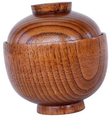 Cabilock Holzschale Mit Deckel Kleine Servierschale Aus Holz Suppenschüssel Oder Reisschüssel Traditionell Japanisch Gestaltet Für Esstisch Zu Hause Restaurant