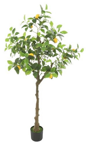 DOPBENT Stor artificiell citronplanta på 150 cm, artificiellt citronträd i kruka, modern dekoration, artificiellt träd med citronfrukter, för vardagsrum eller kontor