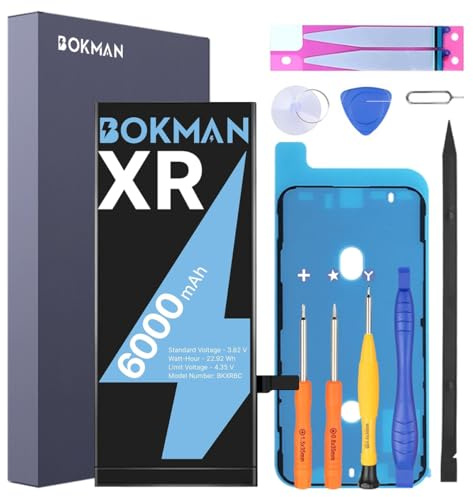 Bokman Batería para iPhone XR, Batería de Alta Capacidad 6000mAh con Todos los Kits de Herramientas