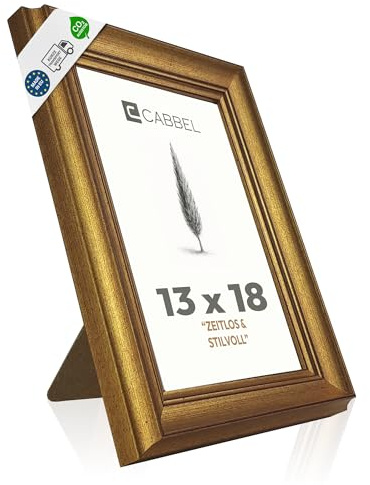CABBEL Vintage fotoram guld 13x18 cm AVI – barock antik ram med ornament, dekorativ ram för foto & poster, elegant väggdekoration för vardagsrum, galleri eller kontor