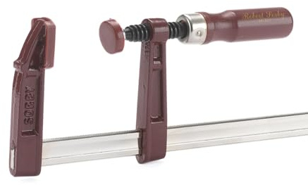 Robert Sorby Select Sargento de Tornillo 300mm 12, Prensa Carpintería 250kg Fuerza de Sujeción, Profundidad 80mm, Barra Niquelada y Cabezal Deslizante