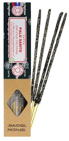 Satya - Bastoncini Di Incenso Naturale Smudge al Palo Santo - 10 Bastoncini - Lunga Durata - 25g
