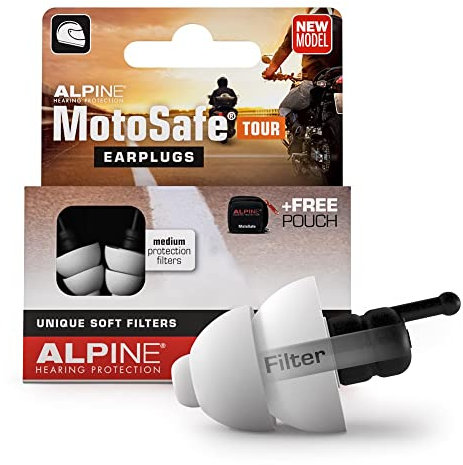 Alpine MotoSafe Tour Bouchons d'oreilles - Protections auditives pour la moto - La référence de tous les motards - Réduit le bruit du vent dans le casque - Hypoallergéniques & réutilisables