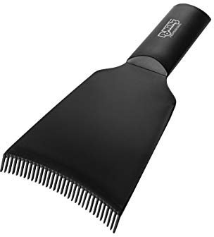 Ponik's Haarfärbebrett mit Kamm – Strähnenbrett, Haar Färben, professionelles Friseurzubehör, Board, Paddle, Pinsel – für Haarfarbe, Strähnchen, Balayage, Haare Tönung – 22,5 x 10 cm, schwarz