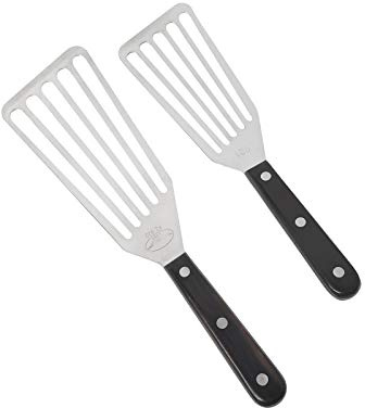 Fish Spatula, 2 Pack Stainless Steel Metal Spatula, Slotted Spatulas for Cooking, Flipping, Turning, Frying and Grilling