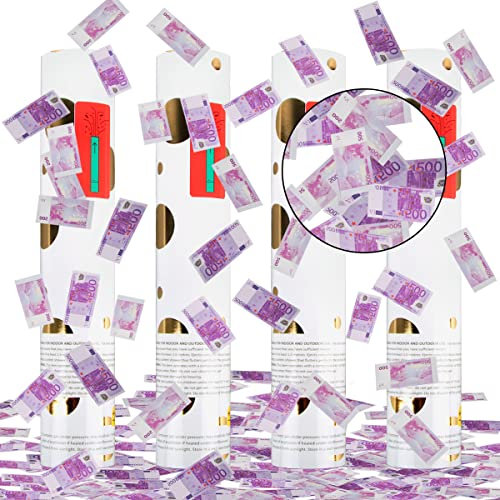 XiXiRan Konfettikanone Hochzeit - 4 Stück, 7 Stile, Party Popper, Confetti Cannon, Bombe, Pistolen Set für Geburtstag und Feiern