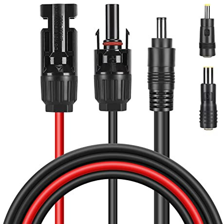 Thlevel Solarstecker auf DC 8mm / 5,5x2,1mm 4,0x1,7mm Solarladekabel Solarzellen Stecker Photovoltaik Adapterkabel Kabelstecker Steckverbinder 1,8m 16AWG für und Solargenerator