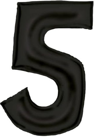 Amscan Große Zahl 5 Silk Lustre schwarz Folienballon N34 verpackt 86 cm
